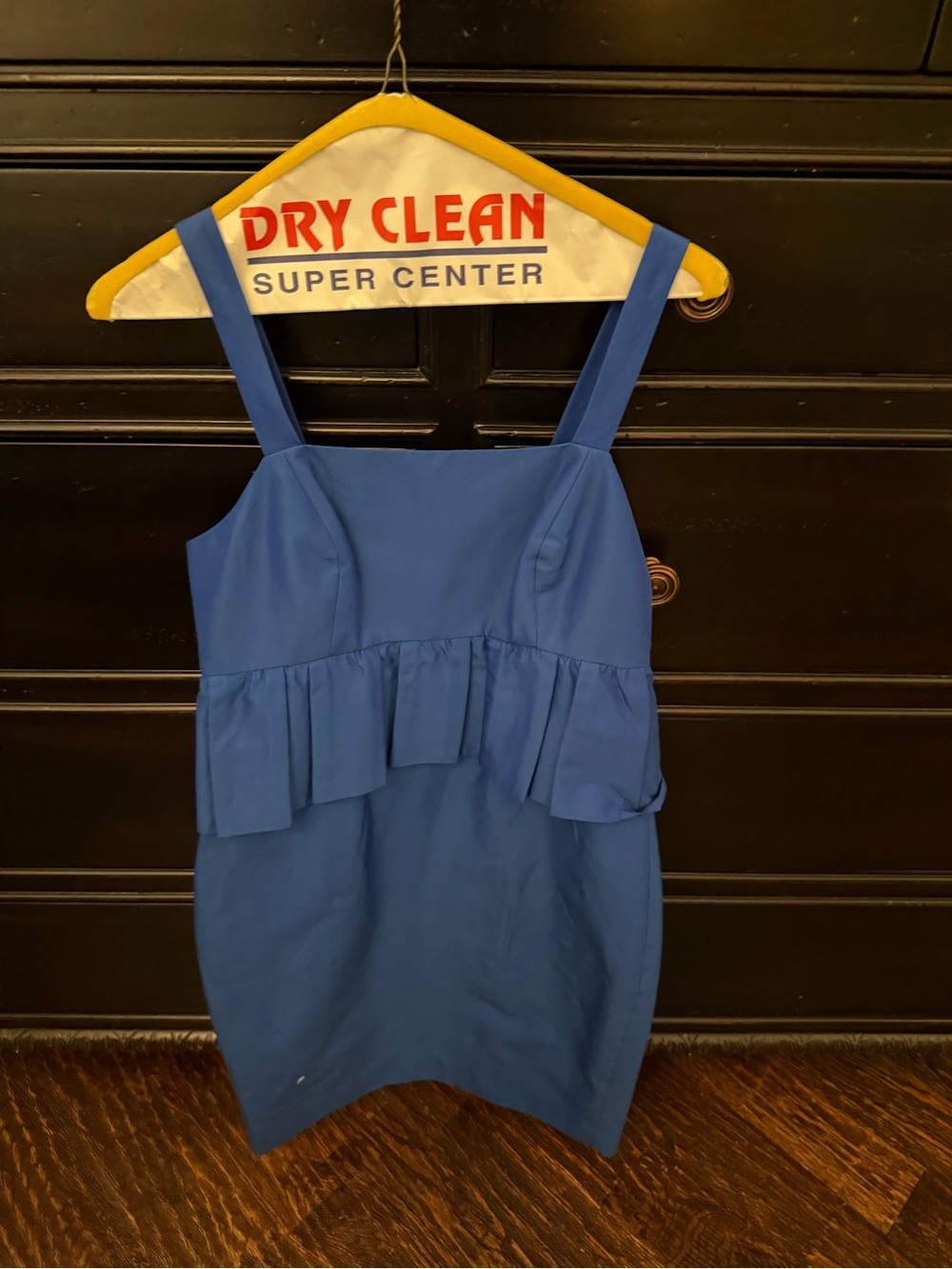 J.Crew Blue Ruffle Front Sleeveless Dress